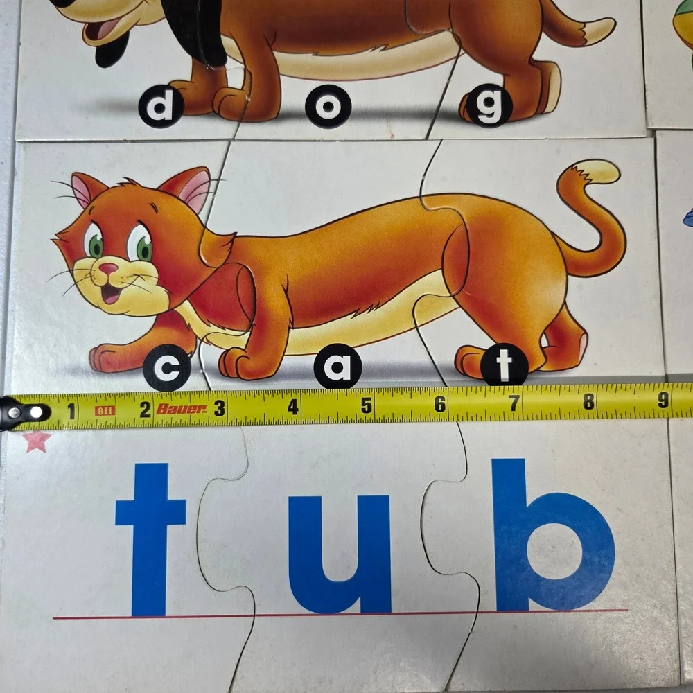 Vintage Preschool Spelling Puzzle Toddler Educational Word Building Game